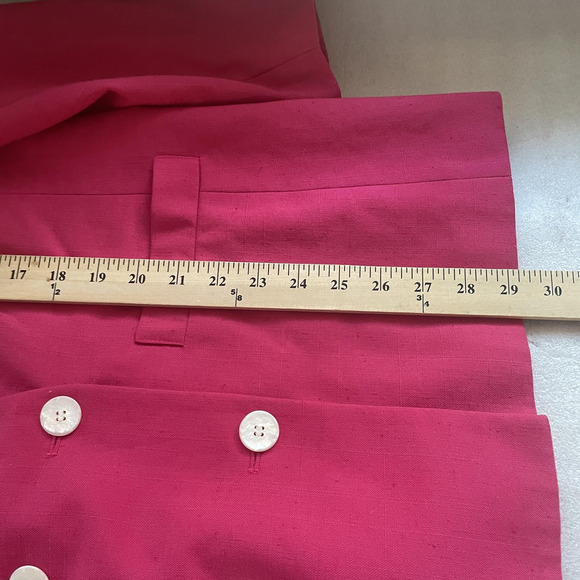Vintage 90s Sasson Blazer Women 12 Pink Double Breasted Lined Career Jacket - Picture 12 of 14